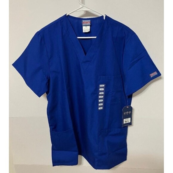 Cherokee Tops - NWT Cherokee S Royal Blue Scrub Top V-Neck Gorpcore Utility Sporty Aesthetic